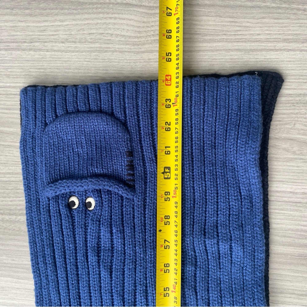 Anya Hindmarch X Uniqlo Blue and Black Knit Scarf - Picture 6 of 6